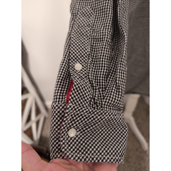 Victoria's Secret Black & White Gingham Long Sleeve Cotton/Silk Shirt‎ Large - Picture 4 of 12